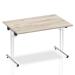 Sonix Rectangular Chrome Leg Folding Meeting Table 1200x800mm Grey Oak Ref