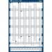Sasco 2024 Portrait Year Wall Planner with wet wipe pen & sticker pack, Blue, Poster Style 2410218 [Each] 154400
