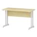 Trexus Rectangular Slim Desk White Cantilever Leg 1200x600mm Maple Ref I002427