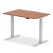 Trexus Sit Stand Desk With Cable Ports Silver Legs 1200x800mm Walnut Ref HA01085