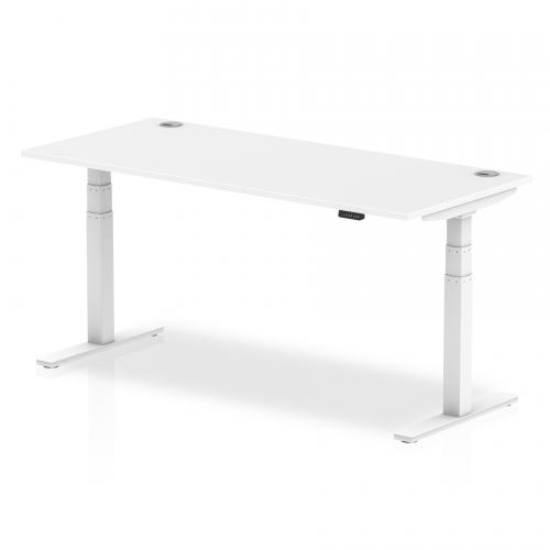 Trexus Sit Stand Desk With Cable Ports White Legs 1800x800mm