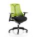 Trexus Flex Task Operator Chair With Arms Black Fabric Seat Green Back Black Frame Ref KC0074