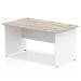 Trexus Rectangular Desk Panel End Leg 1400x800mm Grey Oak/White Ref TT000154