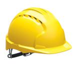 JSP EVO2 Safety Helmet HDPE 6-point Polyethylene Harness EN397 Standard Yellow Ref AJF030-000-200 155251