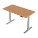Trexus Sit-Stand Desk Height-adjustable Silver Leg Frame 1600/800mm Beech Ref HA01003