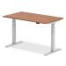 Trexus Sit Stand Desk With Cable Ports Silver Legs 1400x800mm Walnut Ref HA01086