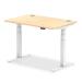 Trexus Sit Stand Desk With Cable Ports White Legs 1200x800mm Maple Ref HA01113