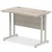 Trexus Rectangular Slim Desk Silver Cantilever Leg 1000x600mm Grey Oak Ref I003063