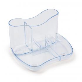 Glass Clear Desk Organiser 4 Compartments 93mm High Glass Clear 156479