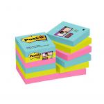 Post-It Super Sticky Notes Miami 51x51mm Aqua Neon Green Pink Ref 622-12SS-MIA [Pack 12] 156508