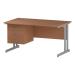 Trexus Rectangular Desk Silver Cantilever Leg 1400x800mm Fixed Pedestal 3 Drawers Beech Ref I001697