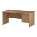 Trexus Rectangular Desk Panel End Leg 1600x800mm Fixed Pedestal 3 Drawers Oak Ref I002708