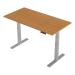 Trexus Sit-Stand Desk Height-adjustable Silver Leg Frame 1600/800mm Oak Ref HA01019