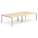 Trexus Bench Desk 4 Person Back to Back Configuration Silver Leg 3200x1600mm Maple Ref BE246