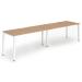 Trexus Bench Desk 2 Person Side to Side Configuration White Leg 2400x800mm Beech Ref BE367