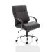 Adroit Drayton Heavy Duty Chair Black Leather 560x540x510-610mm Ref EX000191