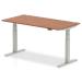 Trexus Sit Stand Desk With Cable Ports Silver Legs 1600x800mm Walnut Ref HA01087