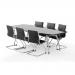 Sonix Boardroom Table Writable Gloss 2400x1200x800mm Black Ref I003058
