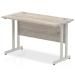 Trexus Rectangular Slim Desk Silver Cantilever Leg 1200x600mm Grey Oak Ref I003067