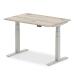 Trexus Sit Stand Desk With Cable Ports Silver Legs 1200x800mm Grey Oak Ref HA01169