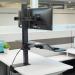 Trexus Slim Rectangular Desk White Cable Managed Leg 1400x600mm Grey Oak Ref I003104