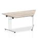 Sonix Trapezoidal Chrome Leg Folding Meeting Table 1600x800mm Grey Oak Ref