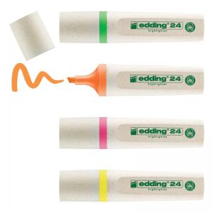Edding e-24 EcoLine Highlighter Chisel Tip Assorted Ref 4-24-4 Pack 4