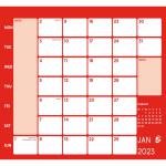 5 Star Office 2024 Wall Calendar Month to View Wirebound 135gsm Paper 249x231mm White/Red. 157921