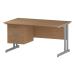 Trexus Rectangular Desk Silver Cantilever Leg 1400x800mm Fixed Pedestal 3 Drawers Oak Ref I002666