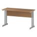 Trexus Rectangular Slim Desk Silver Cantilever Leg 1400x600mm Oak Ref I002649