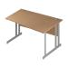 Trexus Wave Desk Right Hand Silver Cantilever Leg 1400mm Oak Ref I000811