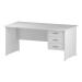 Trexus Rectangular Desk Panel End Leg 1600x800mm Fixed Pedestal 3 Drawers White Ref I002256