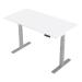 Trexus Sit-Stand Desk Height-adjustable Silver Leg Frame 1600/800mm White Ref HA01011