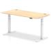 Trexus Sit Stand Desk With Cable Ports White Legs 1600x800mm Maple Ref HA01115