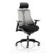 Trexus Flex Task Operator Chair With Arms And Headrest Black Fabric Seat Grey Back Black Frame Ref KC0109