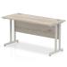 Trexus Rectangular Slim Desk Silver Cantilever Leg 1400x600mm Grey Oak Ref I003071