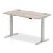 Trexus Sit Stand Desk With Cable Ports Silver Legs 1400x800mm Grey Oak Ref HA01171