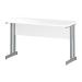 Trexus Rectangular Slim Desk Silver Cantilever Leg 1400x600mm White Ref I002197