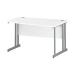 Trexus Wave Desk Right Hand Silver Cantilever Leg 1400mm White Ref I000310