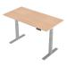 Trexus Sit-Stand Desk Height-adjustable Silver Leg Frame 1600/800mm Maple Ref HA01015