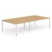 Trexus Bench Desk 4 Person Back to Back Configuration White Leg 3200x1600mm Beech Ref BE232