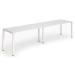 Trexus Bench Desk 2 Person Side to Side Configuration White Leg 2400x800mm White Ref BE360