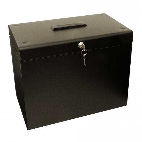 Metal File Box With 5 Suspension Files And 2 Keys Steel A4bkx