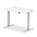 Trexus Sit Stand Desk With Cable Ports Silver Legs 1200x800mm White Ref HA01089