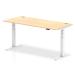 Trexus Sit Stand Desk With Cable Ports White Legs 1800x800mm Maple Ref HA01116