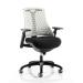 Trexus Flex Task Operator Chair With Arms Black Fabric Seat Moonstone White Back Black Frame Ref KC0072