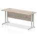 Trexus Rectangular Slim Desk Silver Cantilever Leg 1600x600mm Grey Oak Ref I003075