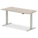Trexus Sit Stand Desk With Cable Ports Silver Legs 1600x800mm Grey Oak Ref HA01173