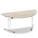 Sonix Semi-circular Chrome Leg Folding Meeting Table 1600x800mm Grey Oak Ref