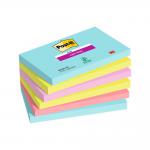 Post-it Super Sticky Notes, Cosmic Colours, 76 mm x 127 mm, 6 Pads Ref 655-6SS-COS 160162